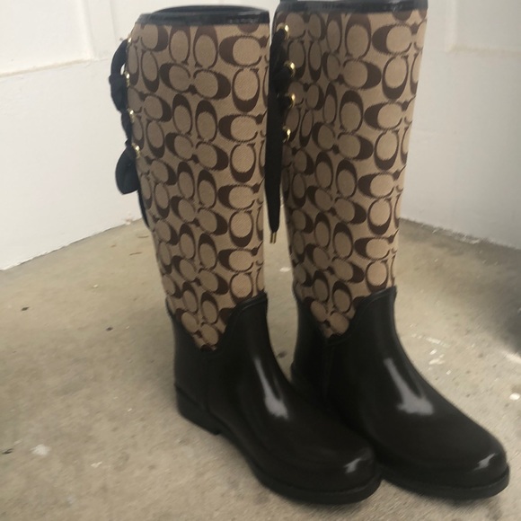 Coach Shoes - 💥Coach rain boots tall. Tristee. Last Day!!!